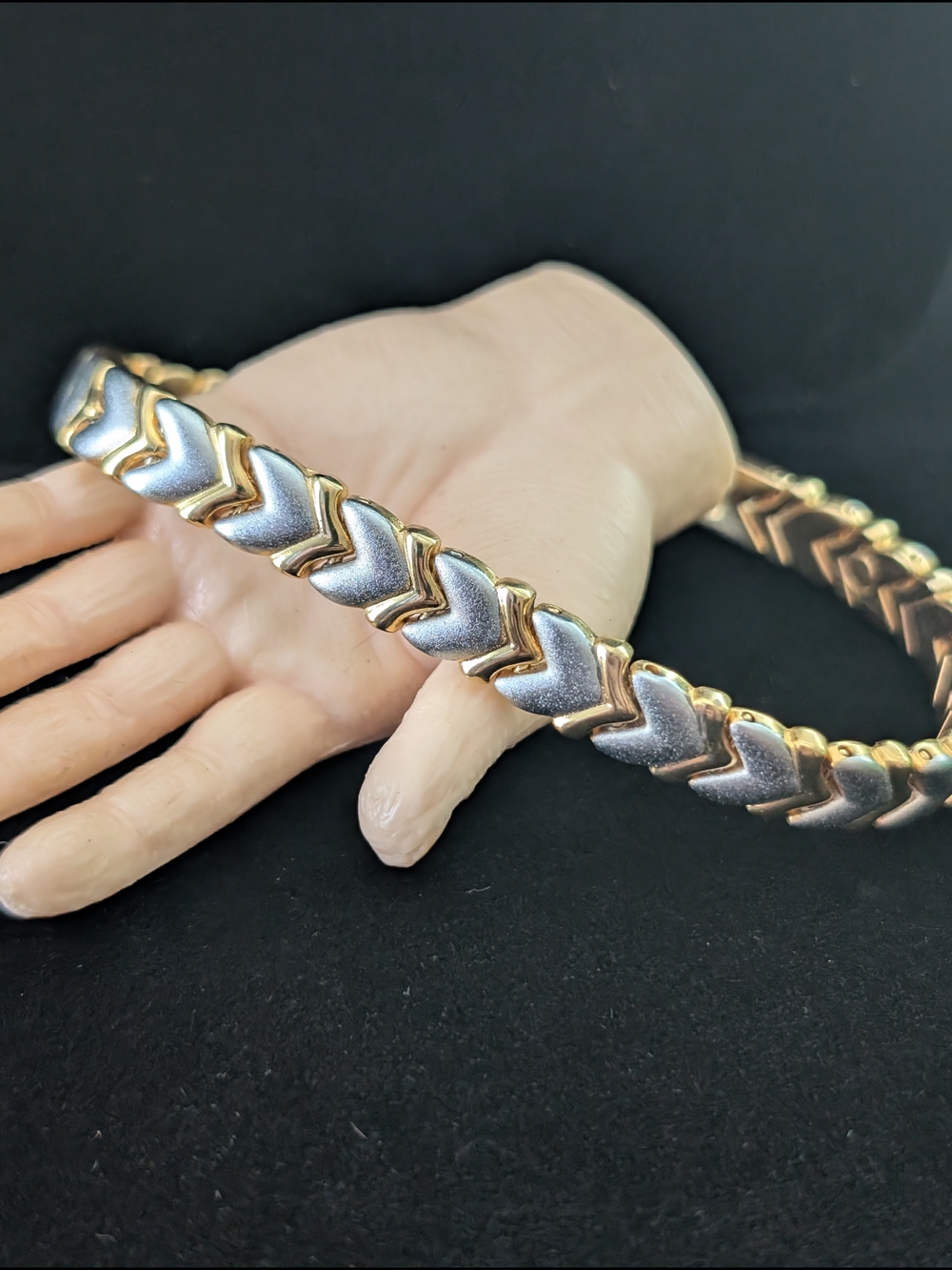 Gold & Silver Tone Cupids Arrow Magnet Healing Bracelet